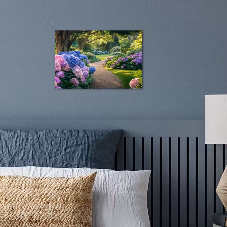 Hortensia- Park - Pad poster papier klein -sfeer2