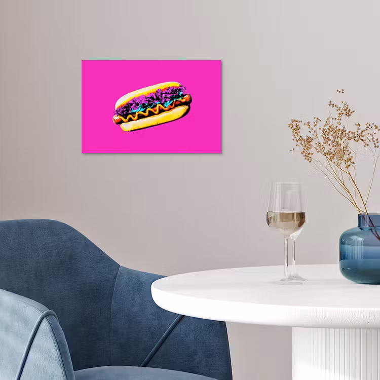 Hotdog - Roze - Retro poster papier klein -sfeer3