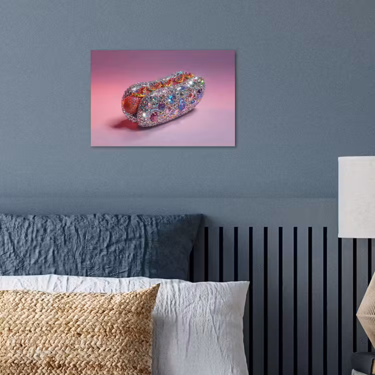 Hotdog - Steentjes - Glitters - Paars poster papier klein -sfeer2