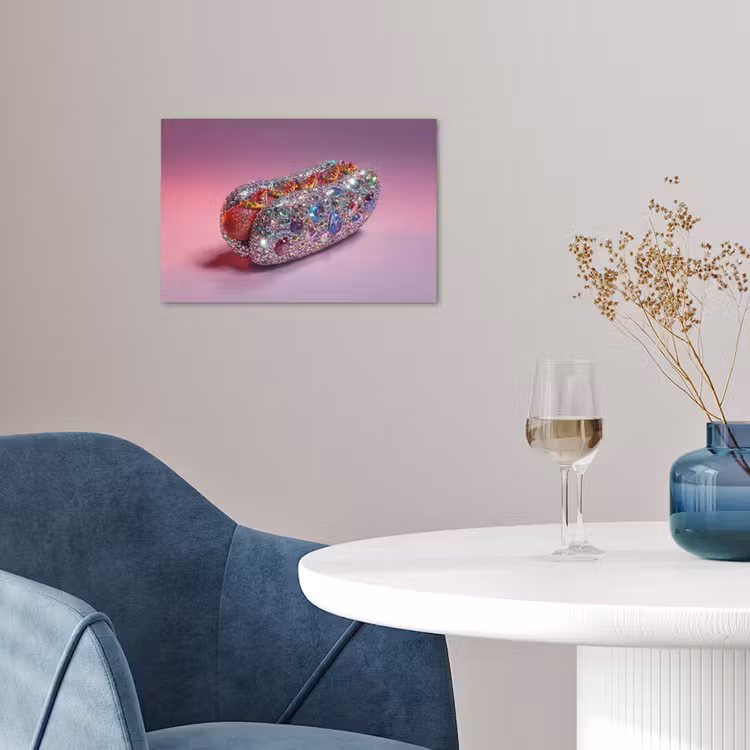 Hotdog - Steentjes - Glitters - Paars poster papier klein -sfeer3