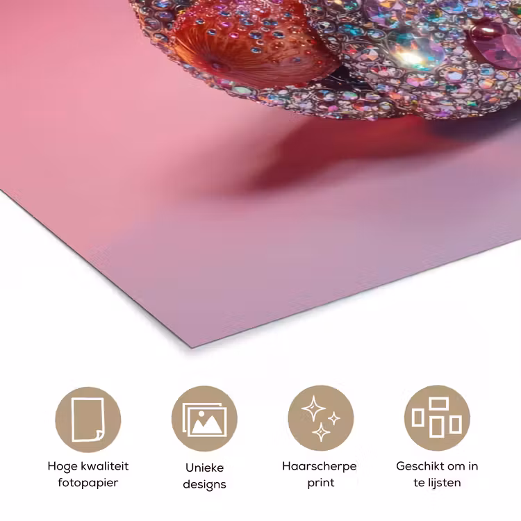 Hotdog - Steentjes - Glitters - Paars poster papier klein -closeup_NL