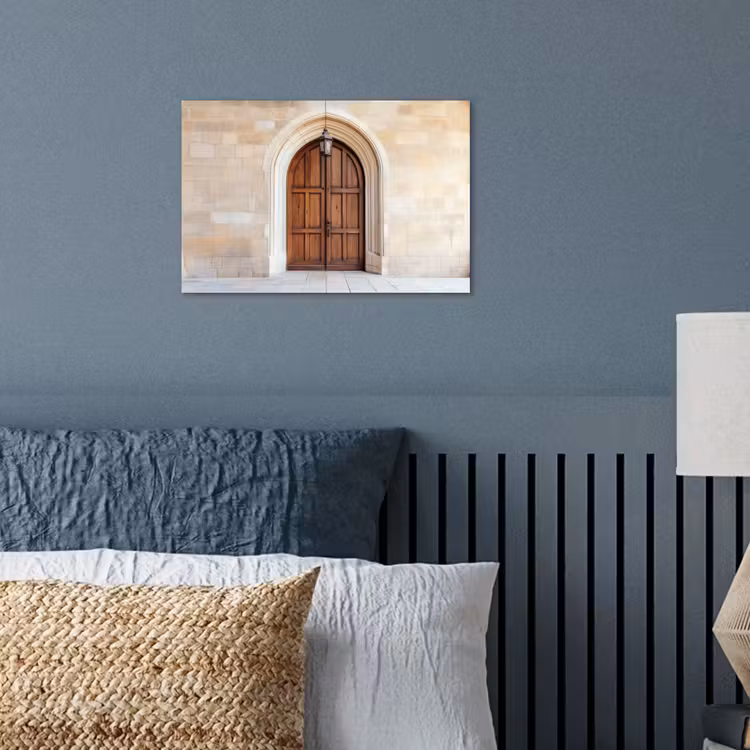 Houten - Deur - Lantaarn poster papier klein -sfeer2