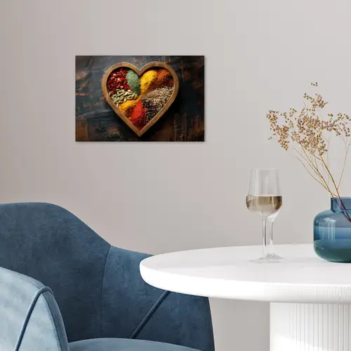 Houten - Hart - Kleurrijke - Specerijen poster papier klein -sfeer3