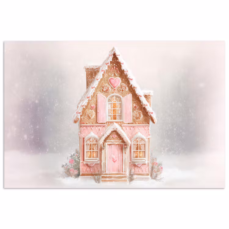Huisje - Suiker - Pastel poster papier klein -3d