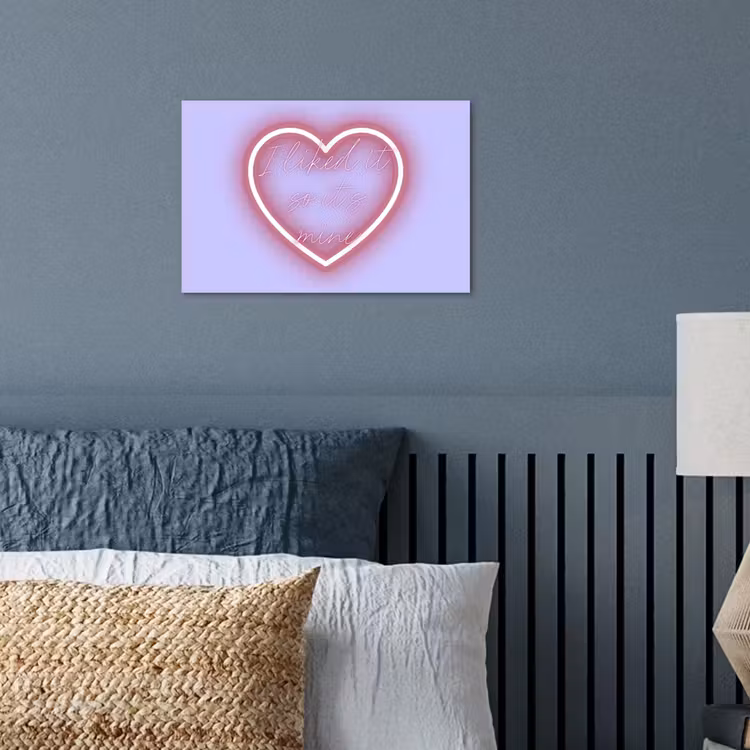 I liked it so it's mine - Neon hart - Paars poster papier klein -sfeer2