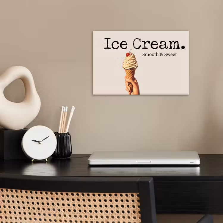Ice cream - Softijs - Kleurrijk - Kers poster papier klein -sfeer1