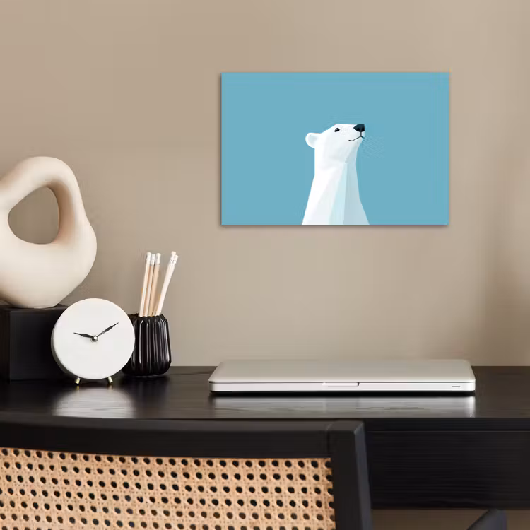 Ijsbeer - Lichtblauw - Minimalistisch poster papier klein -sfeer1