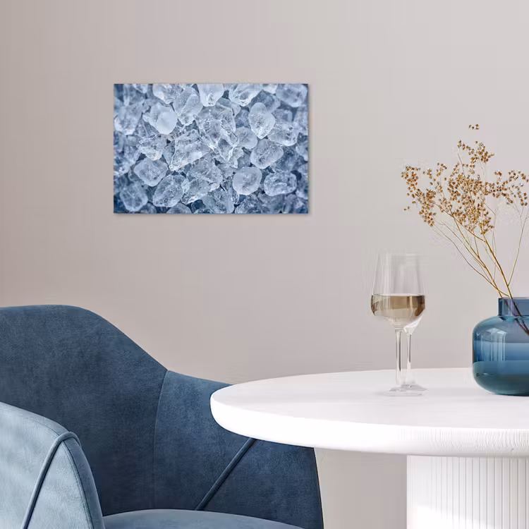 Ijsblokjes - Water - Blauw poster papier klein -sfeer3