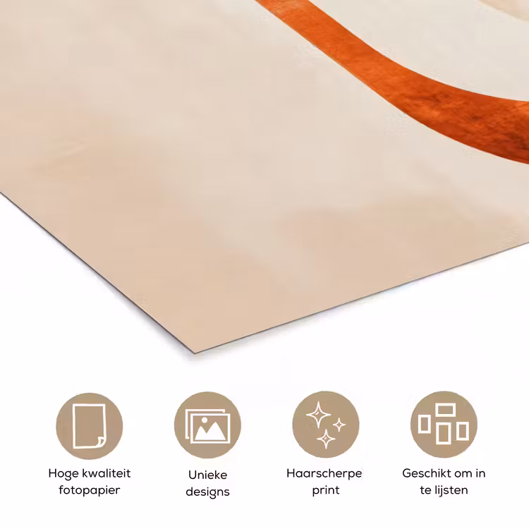 Illustratie - Abstract - Vormen - Rood poster papier klein -closeup_NL