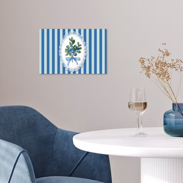 Illustratie - Bessen - Blauw - Strepen poster papier klein -sfeer3