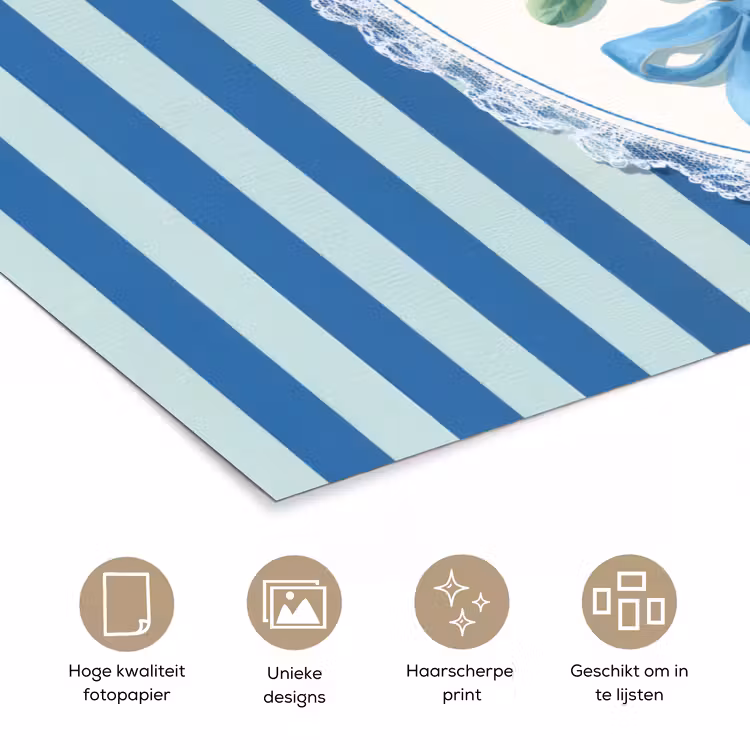 Illustratie - Bessen - Blauw - Strepen poster papier klein -closeup_NL