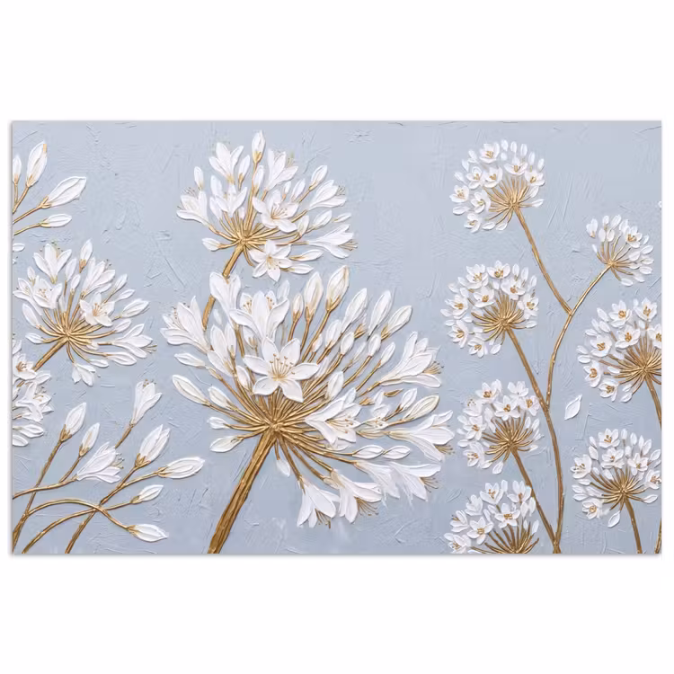 Illustratie - Bloemen - Blauw poster papier klein -3d