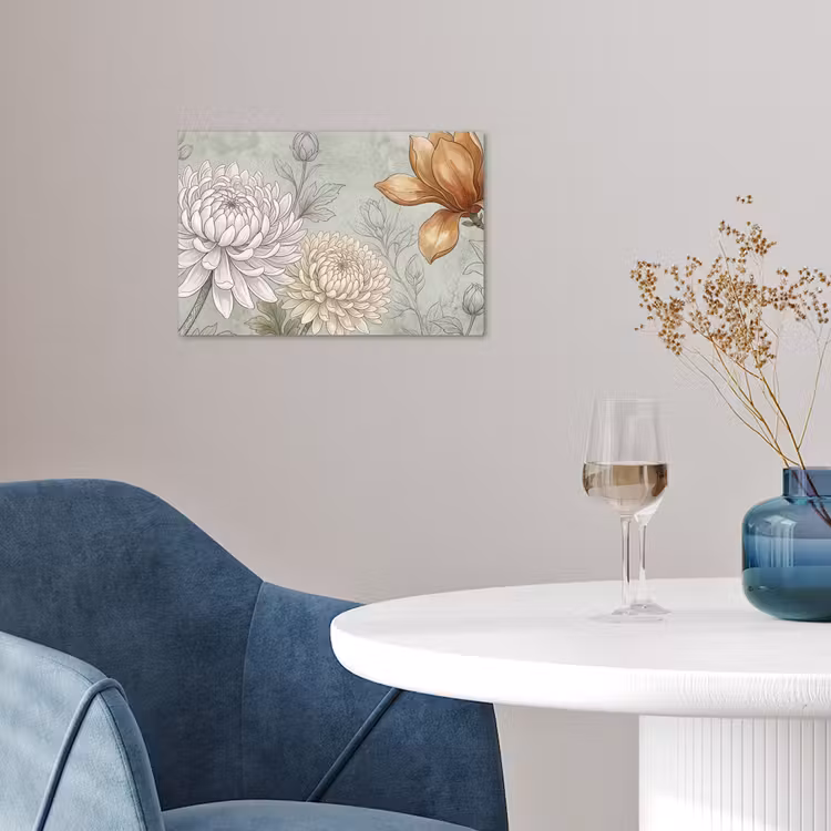 Illustratie - Bloemen - Groen poster papier klein -sfeer3