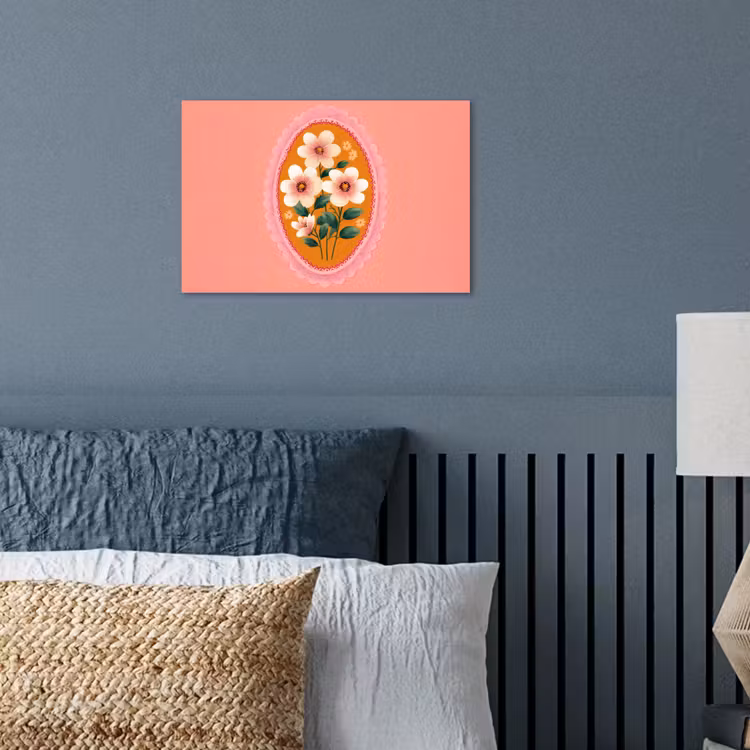 Illustratie - Bloemen - Rand - Roze poster papier klein -sfeer2