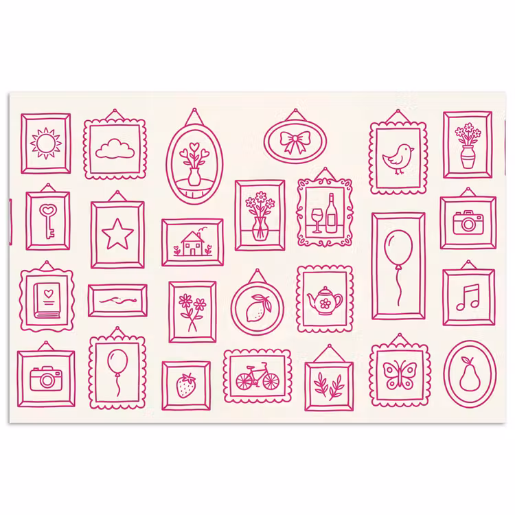 Illustratie - Collectie - Kunst - Minimalistisch - Roze poster papier klein -3d