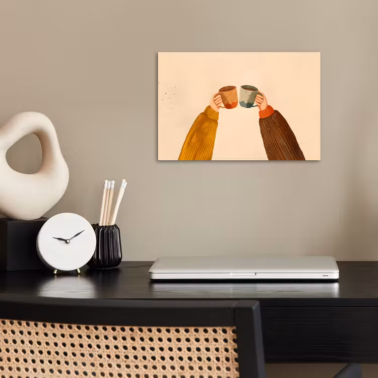 Illustratie - Mokken - Proosten - Bruin poster papier klein -sfeer1