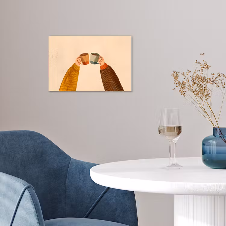 Illustratie - Mokken - Proosten - Bruin poster papier klein -sfeer3