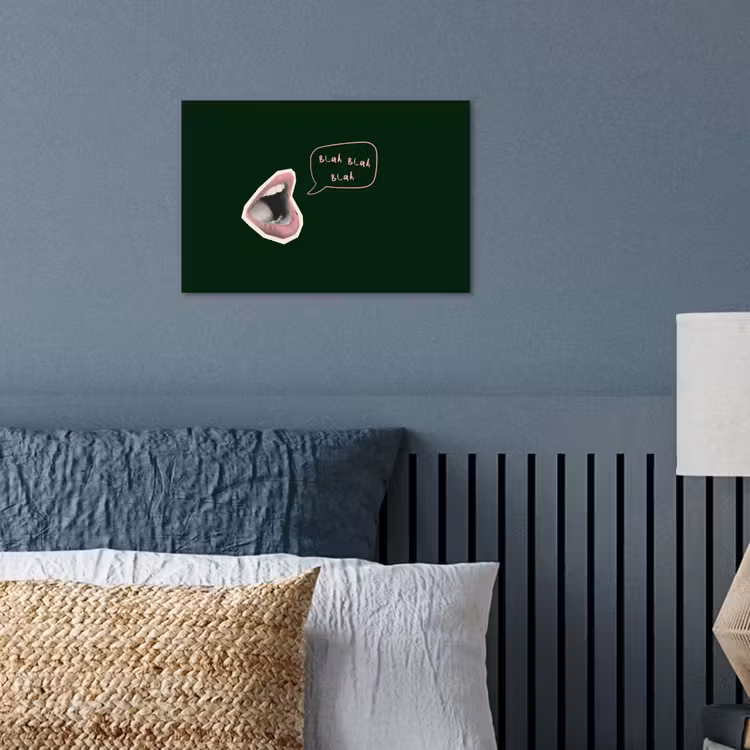Illustratie - Mond - Donkergroen - Tekstwolkje poster papier klein -sfeer2