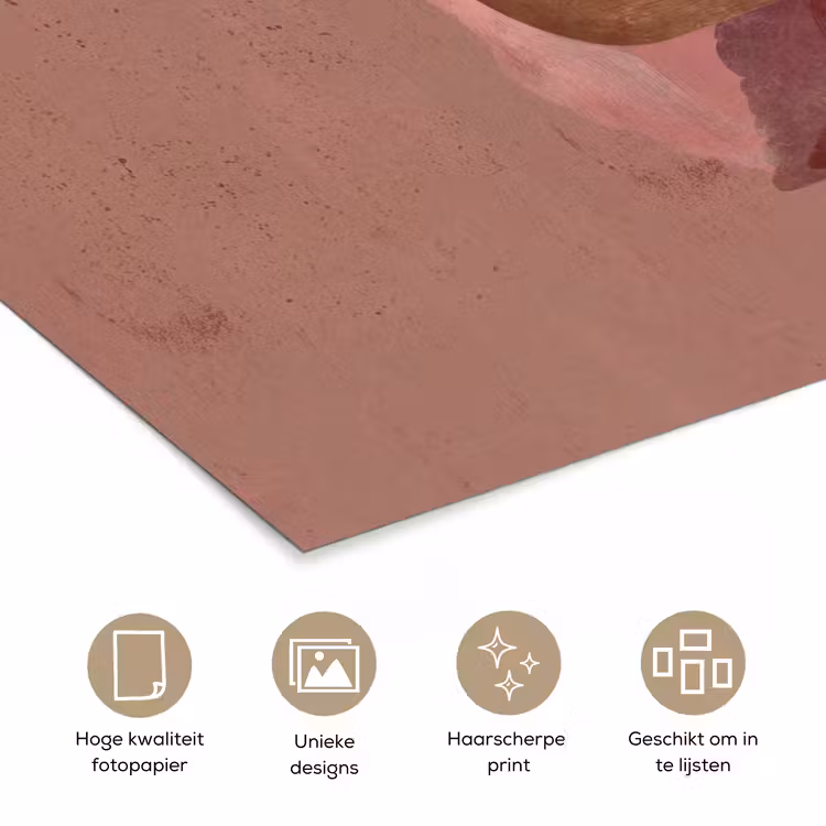 Illustratie - Vogels - Abstract - Roze poster papier klein -closeup_NL