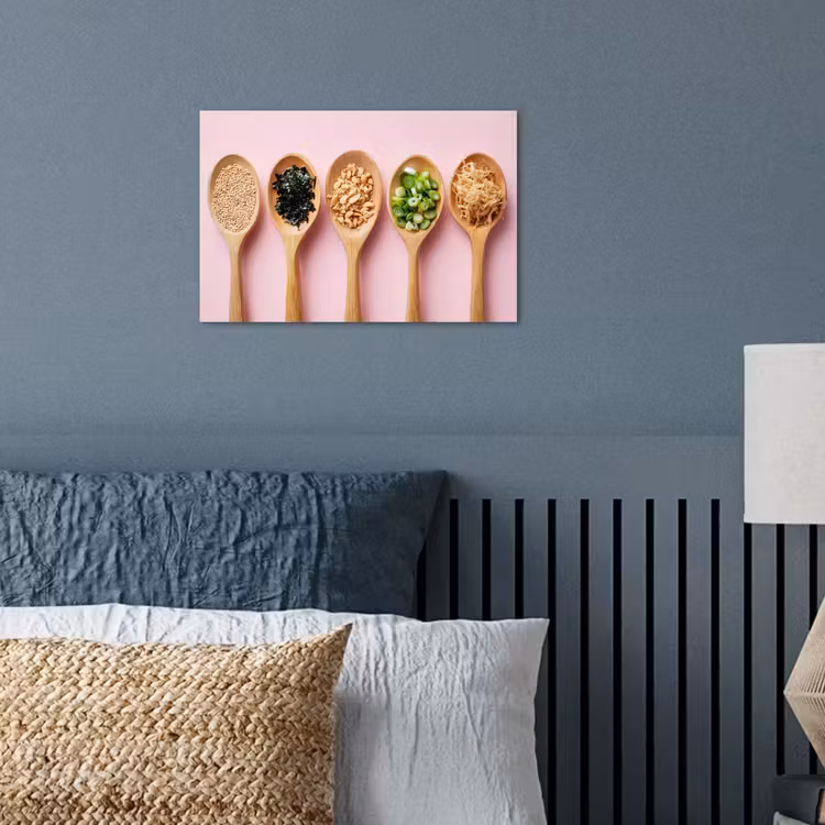 Ingrediënten - Lepels - Hout - Roze poster papier klein -sfeer2