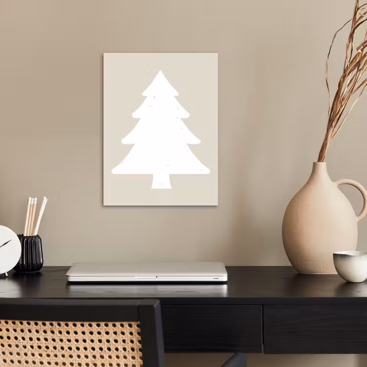 Japandi - Kerstboom - Beige - Kerstversiering poster papier klein -sfeer1