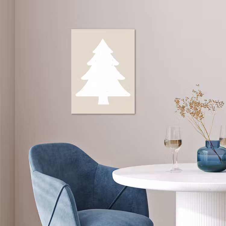 Japandi - Kerstboom - Beige - Kerstversiering poster papier klein -sfeer3