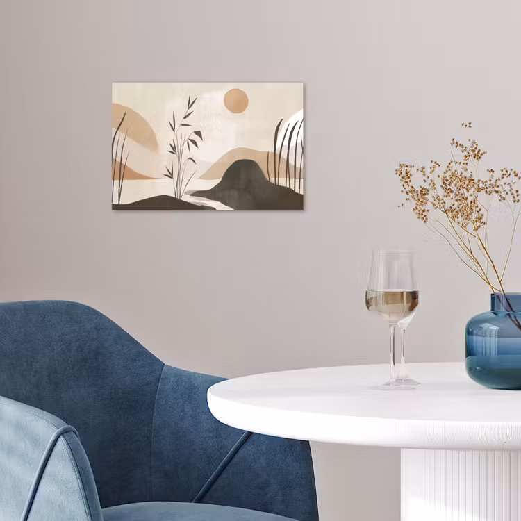 Japandi - Landschap - Beige poster papier klein -sfeer3