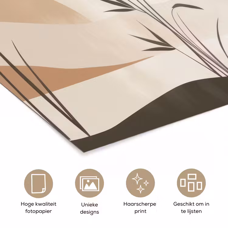 Japandi - Landschap - Beige poster papier klein -closeup_NL