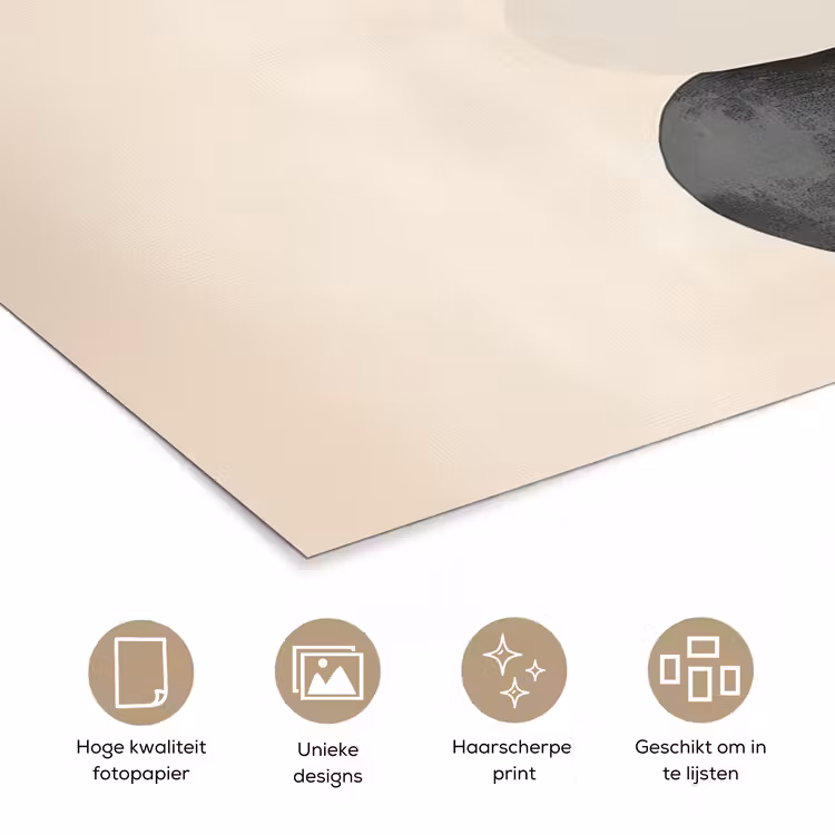 Japandi - Wabi sabi - Beige poster papier klein -closeup_NL