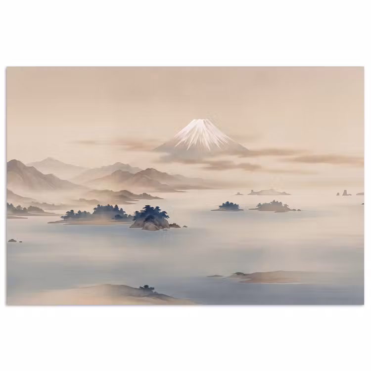 Japans - Landschap - Beige poster papier klein -3d