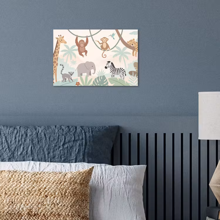 Jungle - Dieren - Groen poster papier klein -sfeer2