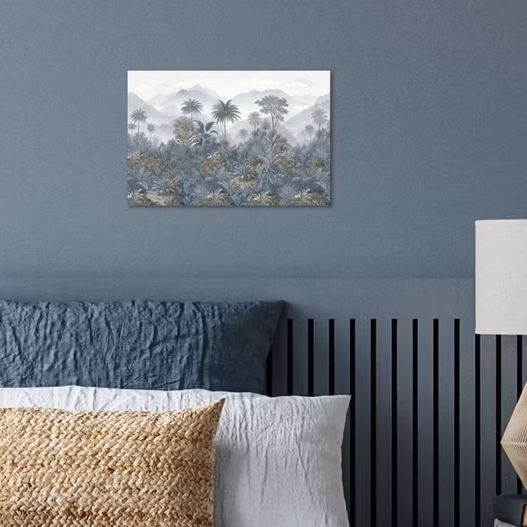 Jungle - Landschap - Blauw poster papier klein -sfeer2