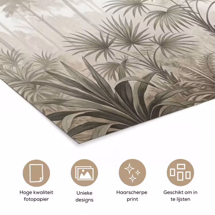 Jungle - Palmbomen - Natuur poster papier klein -closeup_NL