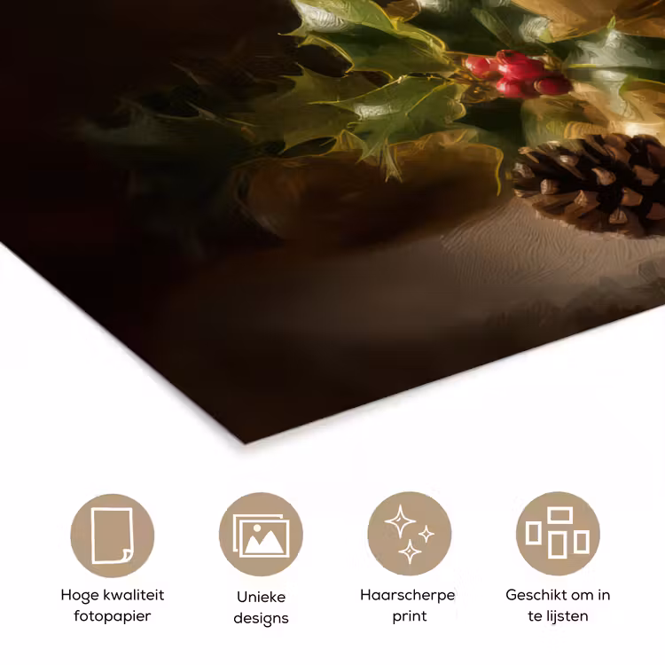 Kaarslicht - Kerst - Veelkleurig poster papier klein -closeup_NL