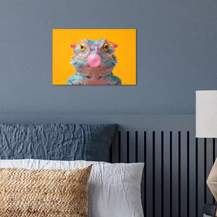 Kameleon - Kauwgom - Kleurrijk poster papier klein -sfeer2