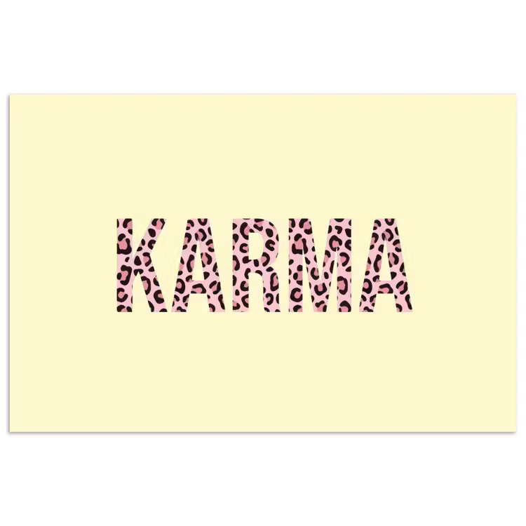 Karma - Luipaardprint - Geel poster papier klein -3d