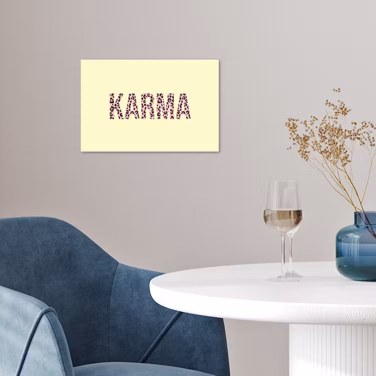 Karma - Luipaardprint - Geel poster papier klein -sfeer3
