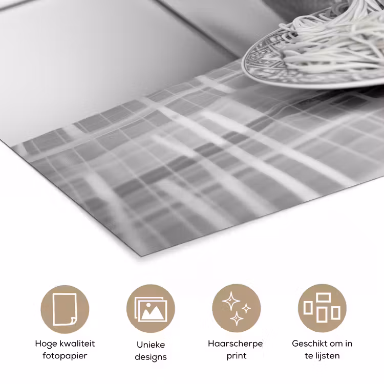 Kat - Siamees - Zwart Wit - Schattig - Dieren poster papier klein -closeup_NL