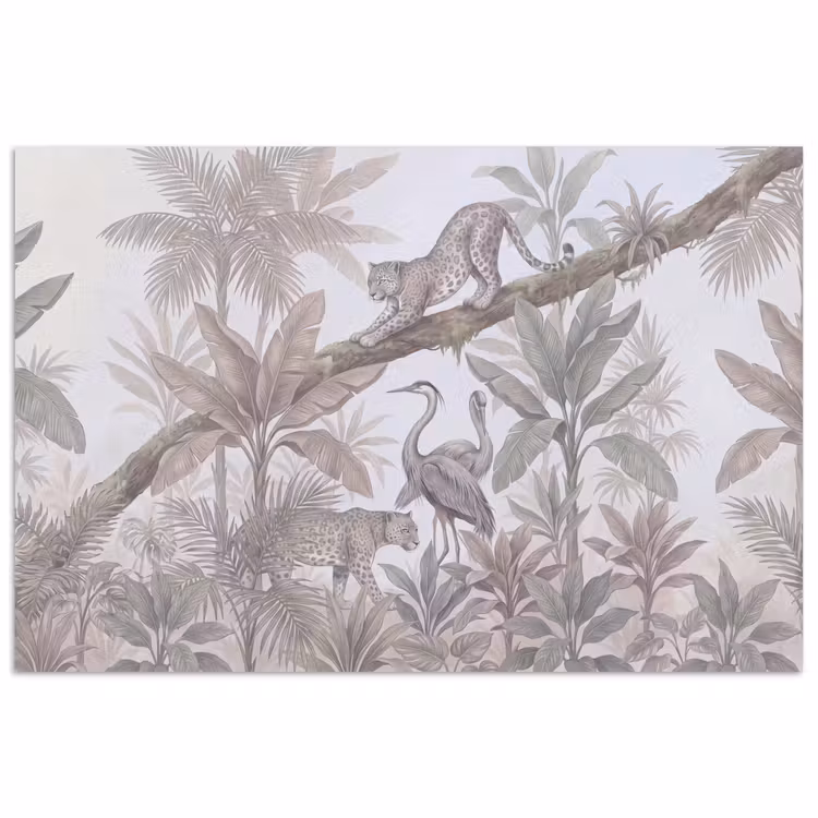Kat - Vogel - Jungle - Illustratie - Dieren poster papier klein -3d