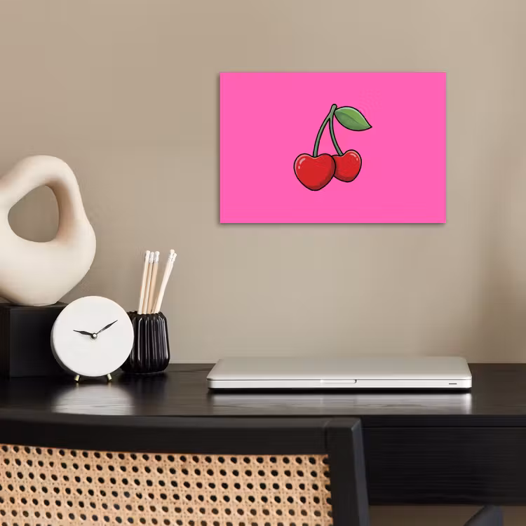 Kers - Roze - Fruit poster papier klein -sfeer1