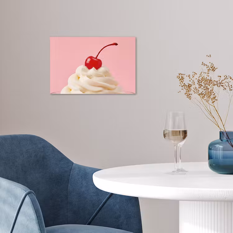 Kers - Slagroom - Roze poster papier klein -sfeer3