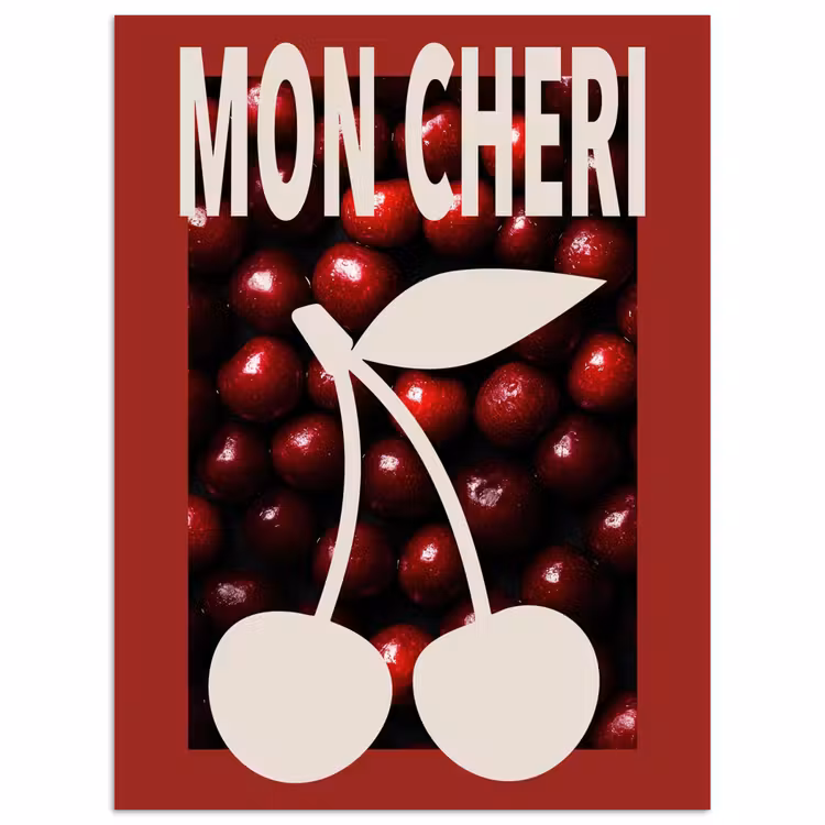 Kersen - Illustratie - Rood poster papier klein -3d