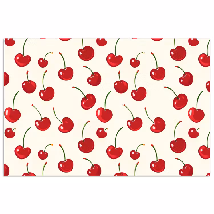Kersen - Minimalistisch - Rood poster papier klein 62 -3d