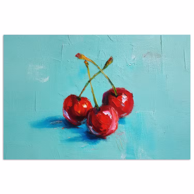 Kersen - Rood - Drie - Geverfd poster papier klein -3d