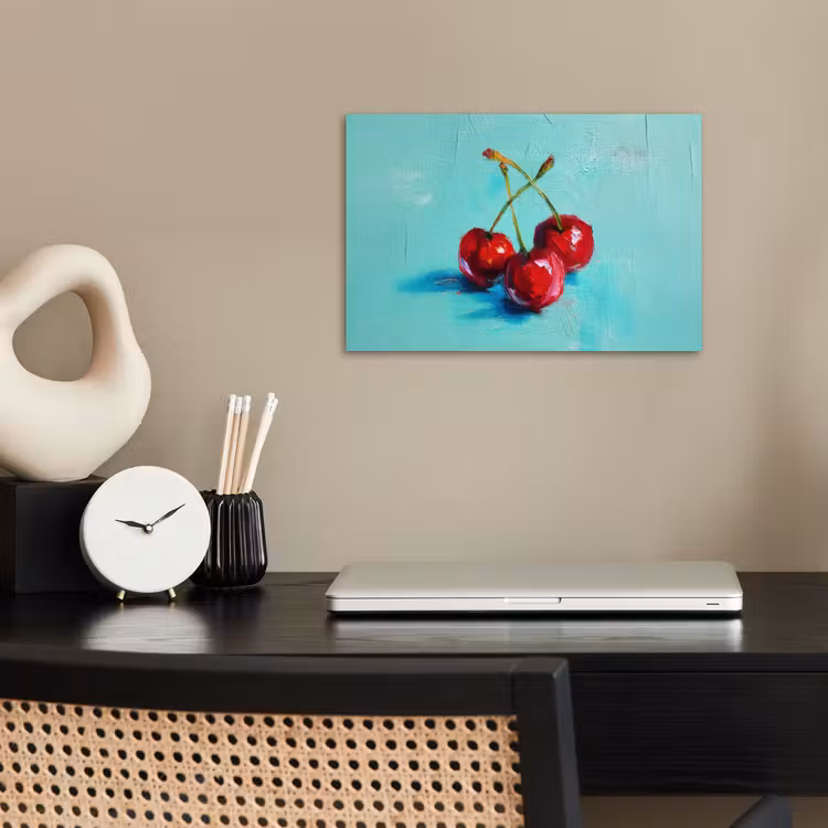 Kersen - Rood - Drie - Geverfd poster papier klein -sfeer1