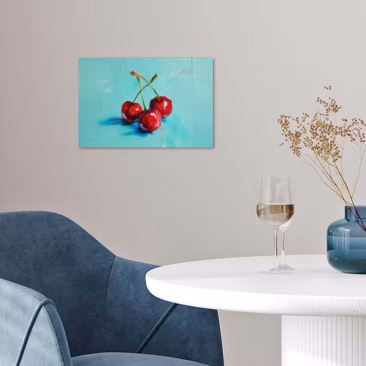Kersen - Rood - Drie - Geverfd poster papier klein -sfeer3