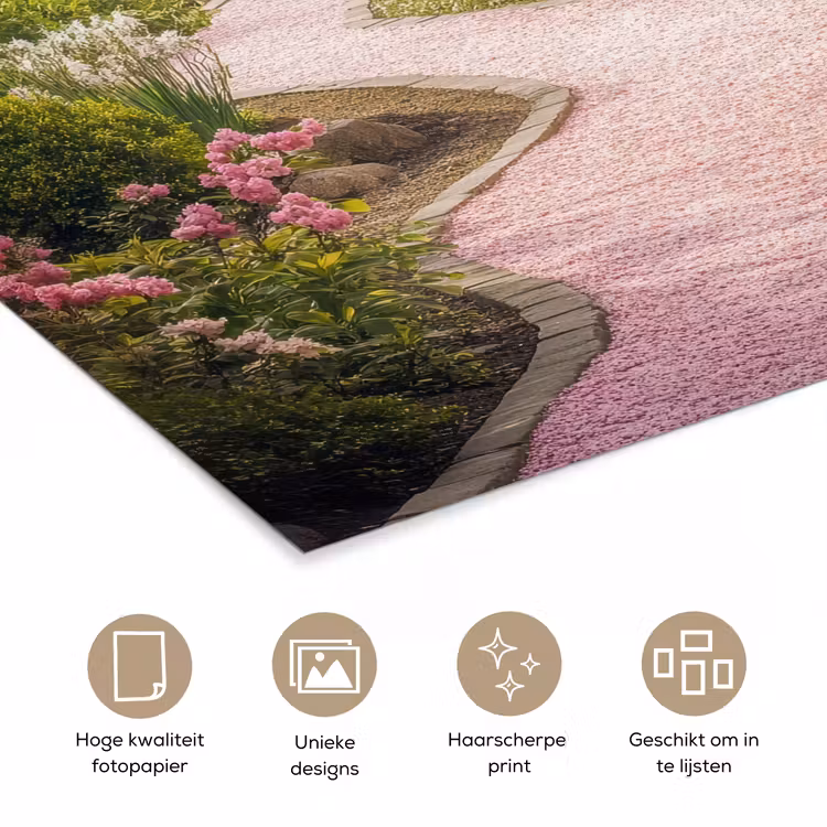 Kersenbloesem - Natuur - Sakura - Pad - Japanse tuin poster papier klein -closeup_NL