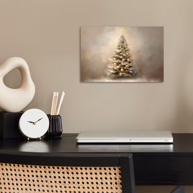 Kerst - kerstboom - Sneeuw - Art poster papier klein -sfeer1