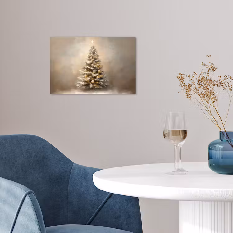 Kerst - kerstboom - Sneeuw - Art poster papier klein -sfeer3