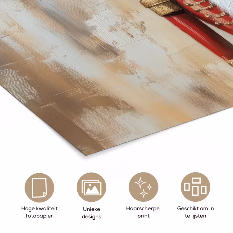 Kerst - Poppetje - Abstract poster papier klein -closeup_NL